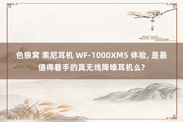 色狼窝 索尼耳机 WF-1000XM5 体验， 是最值得着手的真无线降噪耳机么?