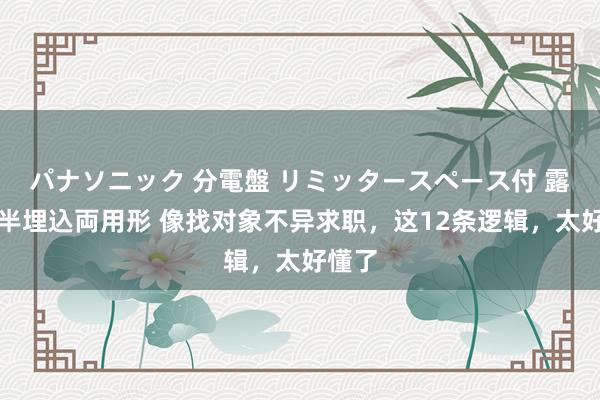 パナソニック 分電盤 リミッタースペース付 露出・半埋込両用形 像找对象不异求职，这12条逻辑，太好懂了