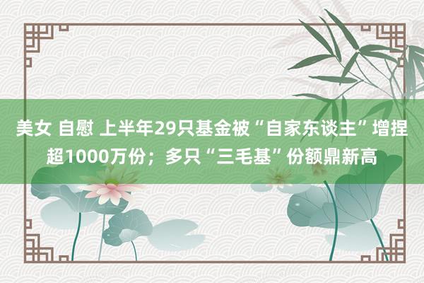 美女 自慰 上半年29只基金被“自家东谈主”增捏超1000万份；多只“三毛基”份额鼎新高