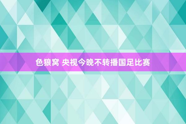 色狼窝 央视今晚不转播国足比赛