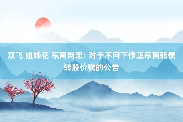 双飞 姐妹花 东南网架: 对于不向下修正东南转债转股价钱的公告