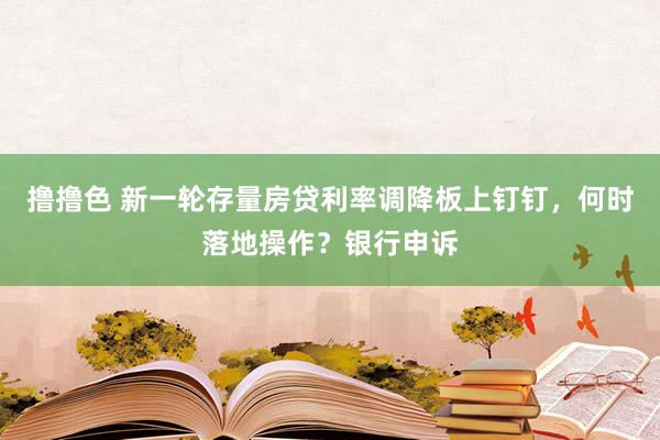 撸撸色 新一轮存量房贷利率调降板上钉钉，何时落地操作？银行申诉