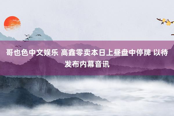 哥也色中文娱乐 高鑫零卖本日上昼盘中停牌 以待发布内幕音讯