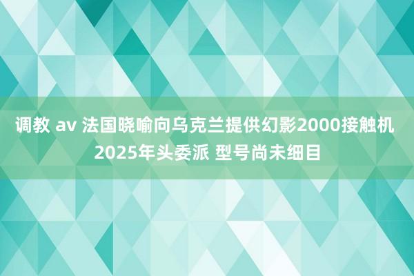 调教 av 法国晓喻向乌克兰提供幻影2000接触机 2025年头委派 型号尚未细目