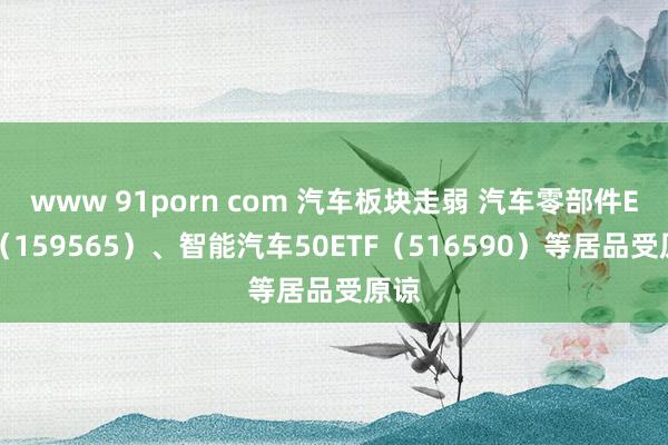 www 91porn com 汽车板块走弱 汽车零部件ETF（159565）、智能汽车50ETF（516590）等居品受原谅