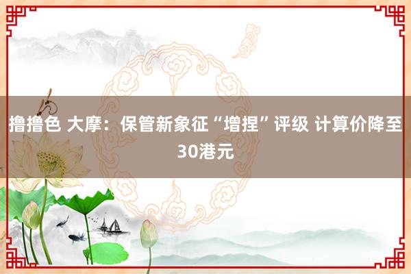 撸撸色 大摩：保管新象征“增捏”评级 计算价降至30港元