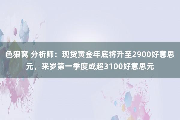 色狼窝 分析师：现货黄金年底将升至2900好意思元，来岁第一季度或超3100好意思元