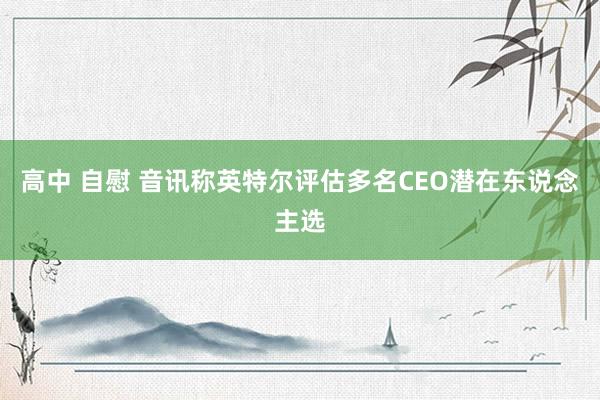 高中 自慰 音讯称英特尔评估多名CEO潜在东说念主选