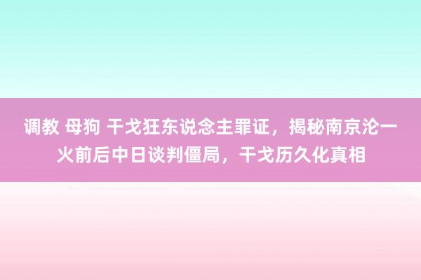 调教 母狗 干戈狂东说念主罪证，揭秘南京沦一火前后中日谈判僵局，干戈历久化真相