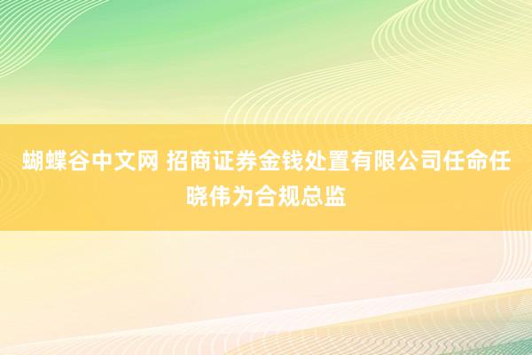 蝴蝶谷中文网 招商证券金钱处置有限公司任命任晓伟为合规总监