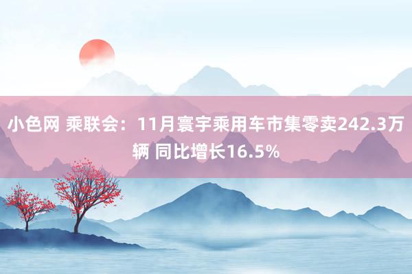 小色网 乘联会：11月寰宇乘用车市集零卖242.3万辆 同比增长16.5%