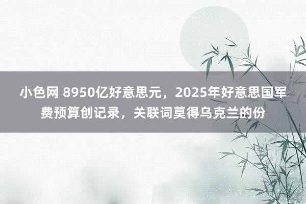 小色网 8950亿好意思元，2025年好意思国军费预算创记录，关联词莫得乌克兰的份