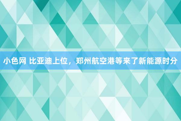 小色网 比亚迪上位，郑州航空港等来了新能源时分