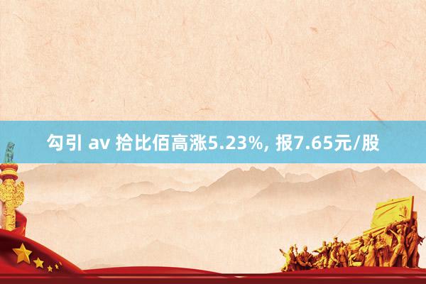 勾引 av 拾比佰高涨5.23%, 报7.65元/股