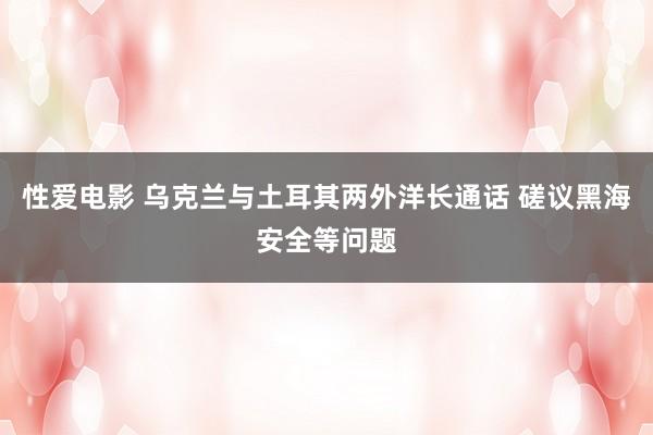 性爱电影 乌克兰与土耳其两外洋长通话 磋议黑海安全等问题