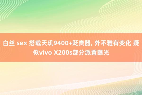 白丝 sex 搭载天玑9400+贬责器, 外不雅有变化 疑似vivo X200s部分派置曝光