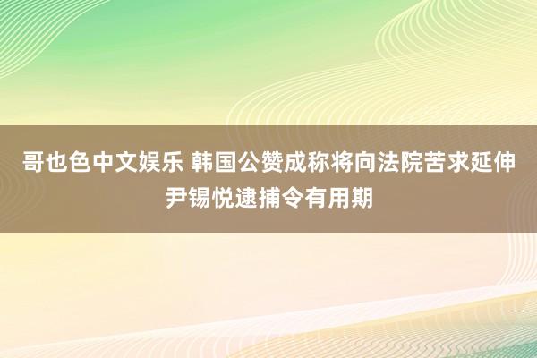 哥也色中文娱乐 韩国公赞成称将向法院苦求延伸尹锡悦逮捕令有用期