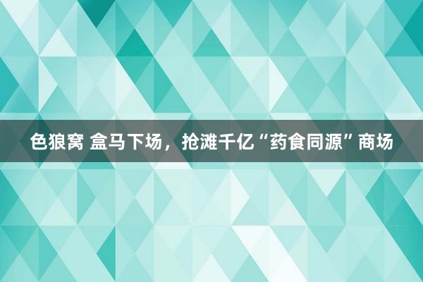 色狼窝 盒马下场，抢滩千亿“药食同源”商场