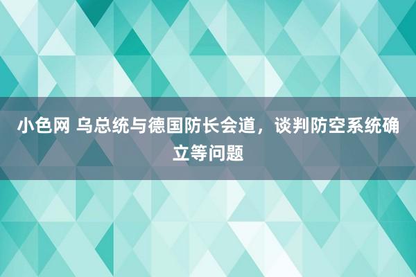 小色网 乌总统与德国防长会道，谈判防空系统确立等问题